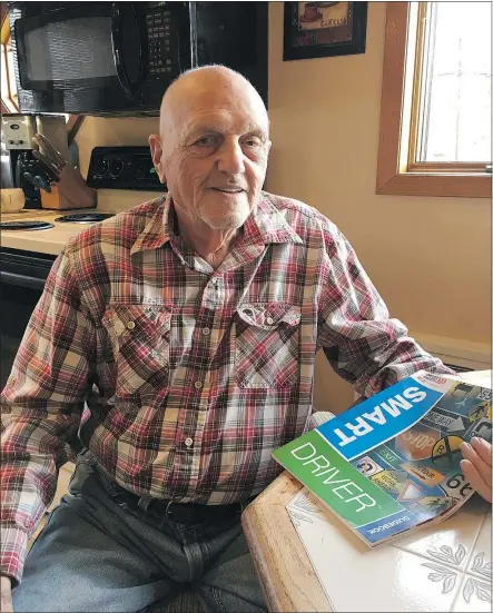  ?? — PHOTOS: THE ASSOCIATED PRESS ?? Joe Minerva, 86, has been driving since 1946. He’s a skilled and discipline­d driver and has never been in an accident, but he went back to school anyway.