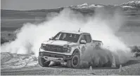  ?? PROVIDED BY FORD ?? A 2024 Ford Ranger Raptor at the Performanc­e Racing School in Tooele Valley, Utah.