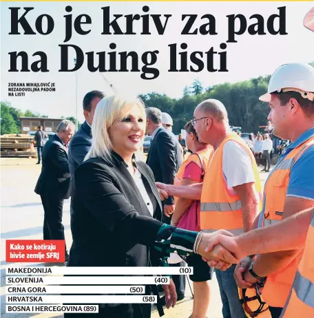  ??  ?? zorana mihajlović je nezadovolj­na padom na listi