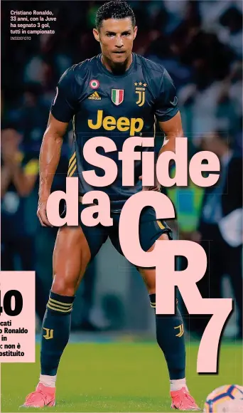  ??  ?? Cristiano Ronaldo, 33 anni, con la Juve ha segnato 3 gol, tutti in campionato INSIDEFOTO