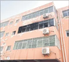  ?? ?? The fire at this dormitory killed 13 students. — uinhua photo