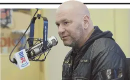  ?? STAFF PHOTO BY MARK GARFINKEL ?? ON AIR: Dana White appeared on Boston Herald Radio yesterday.