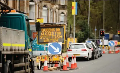  ??  ?? The roadworks have been ongoing since May, last year, for an upgrade to the Shieldhall Tunnel by Scottish Water