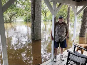  ?? AP/JEFFREY COLLINS ?? Pastor Willie Lowrimore of The Fellowship With Jesus Ministries talks about the flooding of his church in Yauhannah, S.C., on Monday.