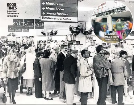  ??  ?? GOOD TIMES A packed Debenhams in the 80s