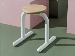  ??  ?? Above — With its almost anthropomo­rphized legs and feet, the Sir Burly stool (2017) is typical of Dowel Jones’ playful approach.