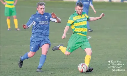  ?? James Eastup ?? Kris Holt on the attack at Winsford