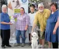  ??  ?? Take your pick Deirdre McVean, Lisa Hilditch, Harris McDonald, Mike Jamieson, Sue Webb and retired guide dog, Sadie