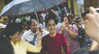  ?? YE AUNG THU / AFP VIA GETTY IMAGES FILES ?? Within two years of Aung San Suu Kyi's 2015 landslide win, more than 700,000 Rohingyas
had been driven into squalid, makeshift refugee camps in neighbouri­ng Bangladesh.