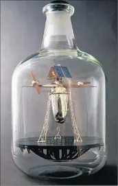  ?? From John Biggs ?? ONE OF John Biggs’ machines in a bottle: “Egg Wing,” outfitted with solar panels and small motors.