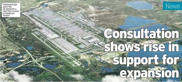  ??  ?? Parliament has given the go-ahead for a new third runway at Heathrow Airport