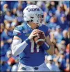  ?? SAM GREENWOOD / GETTY IMAGES ?? Florida’s Kyle Trask threw for a career-high 363 yards and three TDs against Vanderbilt at Ben Hill Griffin Stadium on Saturday.