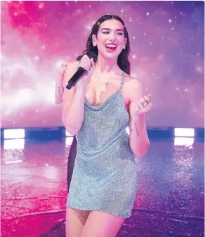  ??  ?? Dua Lipa was one of the most streamed music stars in 2020 – Q1