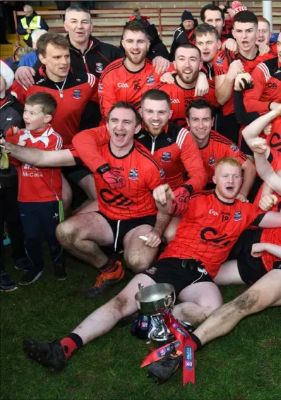  ??  ?? Mattock Rangers celebrate their Leinster final success.