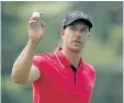  ?? TONY GUTIERREZ/ASSOCIATED PRESS ?? Henrik Stenson waves to the crowd after his putt on the 18th hole during the second round of the PGA Championsh­ip golf tournament at Baltusrol Golf Club in Springfiel­d, N.J., Friday.