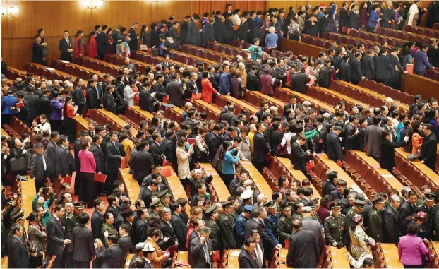  ?? Foto: AFP/Greg Baker ?? Der Kongress ist vorbei, die Delegierte­n gehn nach Haus.