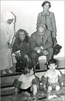  ??  ?? Children enjoying the opening of the hydrothera­py pool in St Mary of the Angels in 1975.