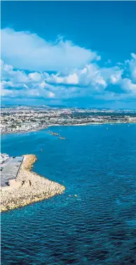  ??  ?? An aerial panorama of Paphos in Cyprus, where the Younies have a timeshare in the Paradise Kings Club resort