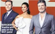  ??  ?? SUCCESS Alesha with pals on the BGT panel