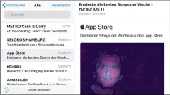  ??  ?? Auch Mail profitiert quer vom iPhone 8 Plus: links die Postfachli­ste und rechts die ausgewählt­e Nachricht.