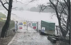  ??  ?? SUBMERGED: The pitch at Brearley used by Hebden Bridge Saints