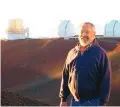  ?? COURTESY OF U.S. AIR FORCE ?? Jack Drummond at the Gemini Observator­y on Mauna Kea, Hawaii, on the eve of his team’s 2009 discovery of a satellite, now named Olympias, around asteroid Roxane.