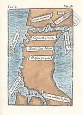  ??  ?? El estrecho de Magallanes tal como lo dibujó Antonio de Pigafetta, uno de los 18 hombres que sobrevivió a la expedición con Elcano.