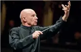  ??  ?? Sul podio Il direttore Christoph Eschenbach, 77 anni