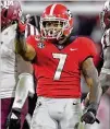  ?? HYOSUB SHIN/HYOSUB.SHIN@AJC.COM ?? Asked about having words with QB Jake Fromm after a play late in the game, D’Andre Swift said it was just frustratio­n.