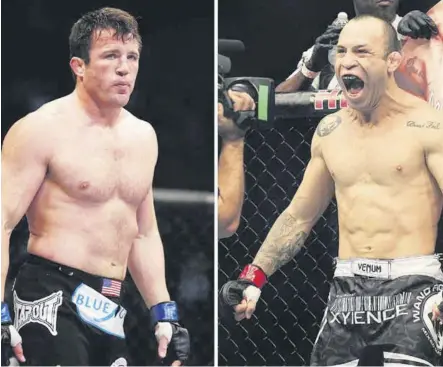  ?? THE ASSOCIATED PRESS/FILE ?? The long-awaited MMA bout between Chael Sonnen, left, and Wanderlei Silva headlines what is billed as the biggest card in Bellator history Saturday at New York’s Madison Square Garden.