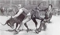  ?? STATE ARCHIVES FLORIDA ?? Famed artist Frederic Remington illustrate­d an 1895 article on “Florida’s Cracker Cowboys” with drawings, including this one, that were consistent with the “Florida Man” stereotype, author Craig Pittman notes.
