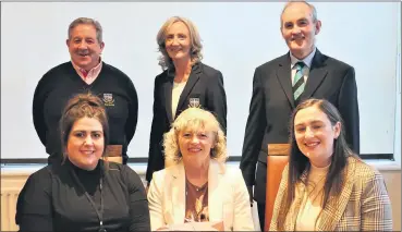  ?? ?? Mellerick’s Pharmacy Spring League Best Individual Winner Liz O’Brien pictured at the recent presentati­on at Fermoy Golf Club. Front row, Liz (centre) with Steph O’Halloran and Gemma Coffey, representi­ng sponsor Mellerick’s Pharmacy. Back (l-r): Men’s captain Gerry Stanton, lady captain Siobhan Feehan and president John O’Sullivan.