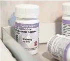  ?? ALLEN G. BREED/AP FILE ?? Bottles of misoprosto­l are seen at the West Alabama Women’s Center last year. Misoprosto­l induces uterine contractio­ns that expel an embryo or fetus.