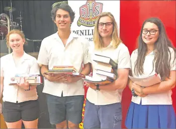 ??  ?? Special presentati­on award recipients (from left) Sophie Hood, Sid Pearn, Patrick Connell and Taylah King.