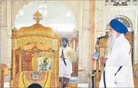  ?? HT PHOTO ?? Prayers being offered at Takht Sri Patna Sahib.