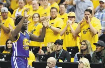  ?? Carlos Avila Gonzalez / The Chronicle ?? Draymond Green hears it from the fans as he goes to the bench in the first half of the Warriors’ Game 3 win at Utah. Green went on to pick up his first technical foul of the playoffs.