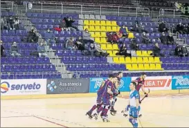  ?? FOTO: PEP MORATA ?? El público volvió ayer al Palau en el partido Barça-Lleida de hockey patines