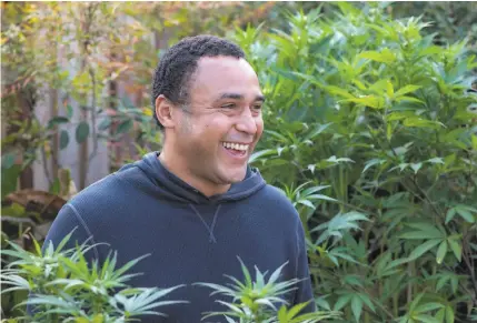  ??  ?? Jamal (who prefers to use his first name), above, was a midsize grower working at Berkeley Indoor Garden at the time cannabis went legal. Zev Nicholson, left, says he’s reclaiming knowledge that was stripped from Black people and that growing cannabis makes him feel more liberated.