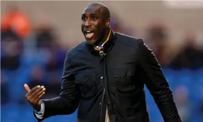  ??  ?? Sol Campbell said Macclesfie­ld ‘provided me with a great beginning in the managerial side of the game’. Photograph: Jordan Mansfield/ Getty Images