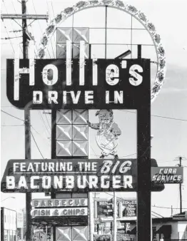  ??  ?? Hollie’s Drive-in was known for its signature swine on the front sign.