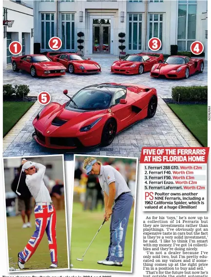  ?? GETTY IMAGES/AFP ?? Times change:change Poulter’sPolter’s gaudygad slackslack­s in 2004 and 2005