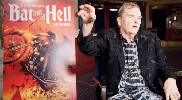  ?? FRANK GUNN/THE CANADIAN PRESS ?? Seasoned stage performer Meat Loaf is an associated producer of Bat Out of Hell: The Musical, which is based on his 1977 LP and opens Oct. 14 in Toronto.