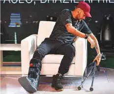  ?? AFP ?? Brazil star Neymar has been receiving treatment in Brazil and said he expects to be training exactly a month before they play their World Cup opener against Switzerlan­d on June 17.