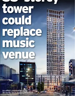  ??  ?? An artist’s impression of the 35-storey block that could be built