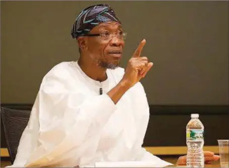  ??  ?? Aregbesola...Ending the one-man show