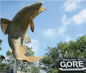  ??  ?? Take a selfie with the iconic trout in Gore.