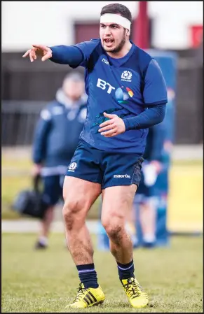  ??  ?? Scotland hooker Stuart McInally has urged his team-mates to make amends for humiliatio­n at hand of the Auld Enemy in last year’s championsh­ip