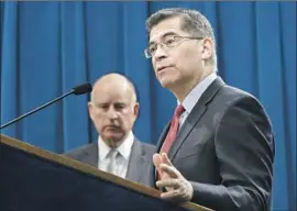  ?? Rich Pedroncell­i Associated Press ?? STATE ATTY. GEN. Xavier Becerra has pledged to defend California immigratio­n laws in court, saying they work in tandem with federal laws.