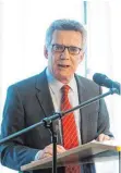  ?? FOTO: DPA ?? Bundesinne­nminister Thomas de Maizière (CDU) bei der Vorstellun­g der Ergebnisse der Initiative kulturelle Integratio­n in Berlin.