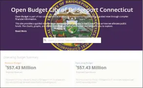  ?? Contribute­d photo ?? The City of Bridgeport Open Budget website, 2019.